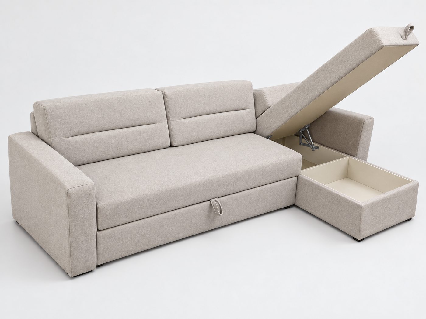 Chaise storage open