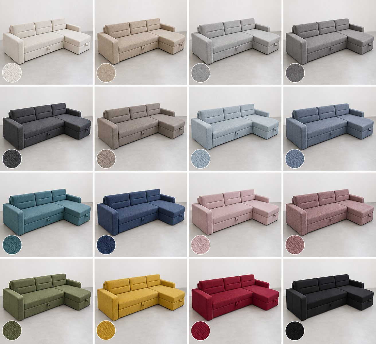 Eight colourways